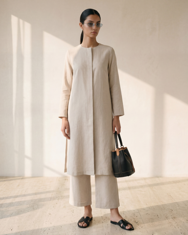 Oat Linen Long Tunic