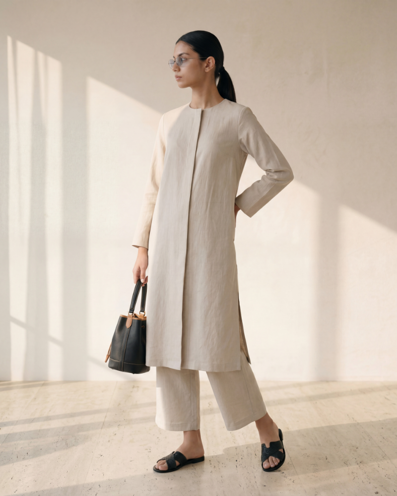 Oat Linen Long Tunic