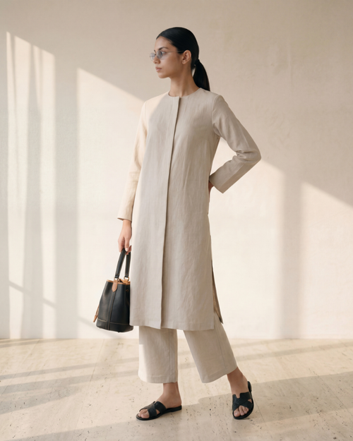 Oat Linen Long Tunic
