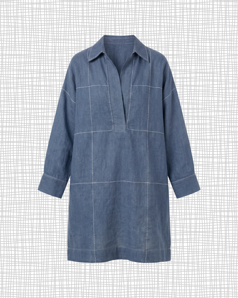 Indigo Linen Chawal Tanka Tunic