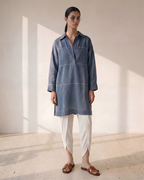 Indigo Linen Chawal Tanka Tunic