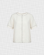 White Linen Anchor Thread Tunic