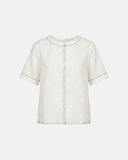 White Linen Anchor Thread Tunic